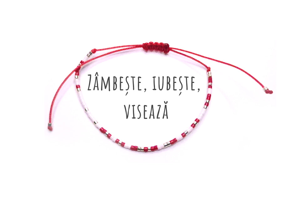 Brățară Codul Morse „Zâmbește, iubește, visează"